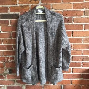 Gray wool blend Cardigan